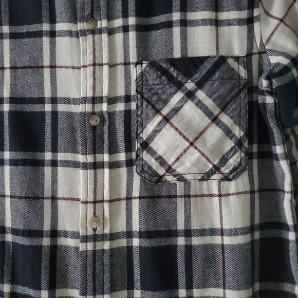 Aritzia Tna Cream/Black Combo Soft Flannel Button-down Shirt Size XS - Picture 2 of 5